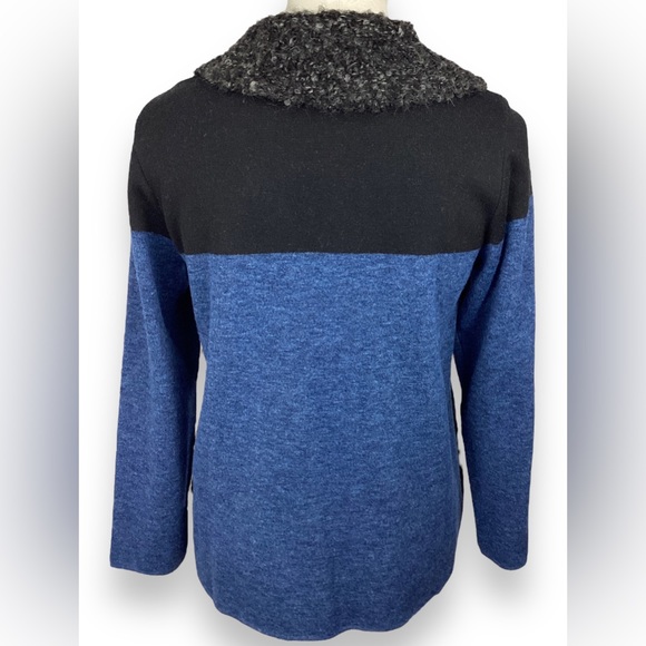 Diktons Barcelona Wool Blend Colorblock Jacket Cardigan cream blue gray - Picture 4 of 8